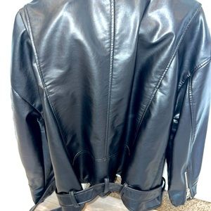 Faux Leather Oversized Jacket